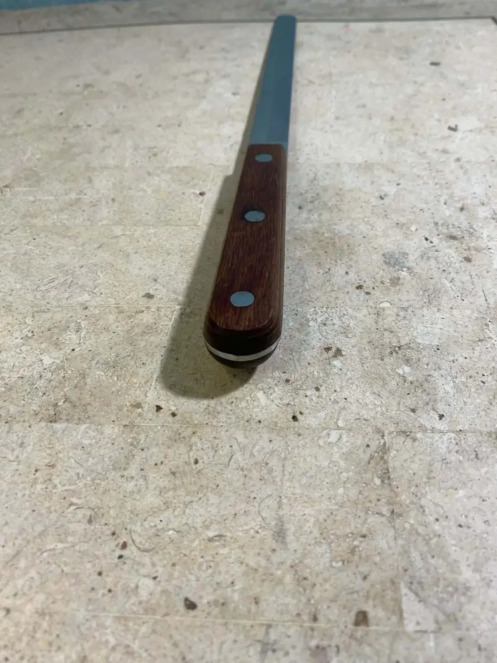 Vintage Stainless Steel Slicing Knife Made in Japan Wood Handle